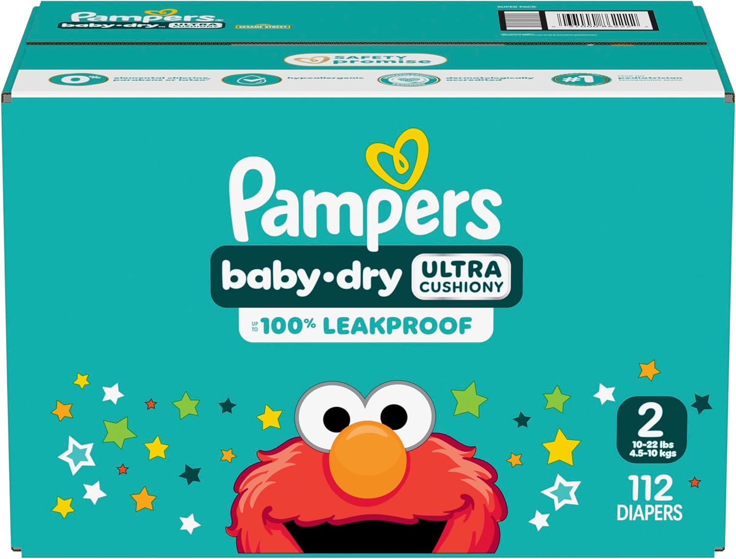 Pampers Diapers - Baby Dry - Size 2, 112 Count, Absorbent Disposable Infant Diaper (Packaging May Vary)